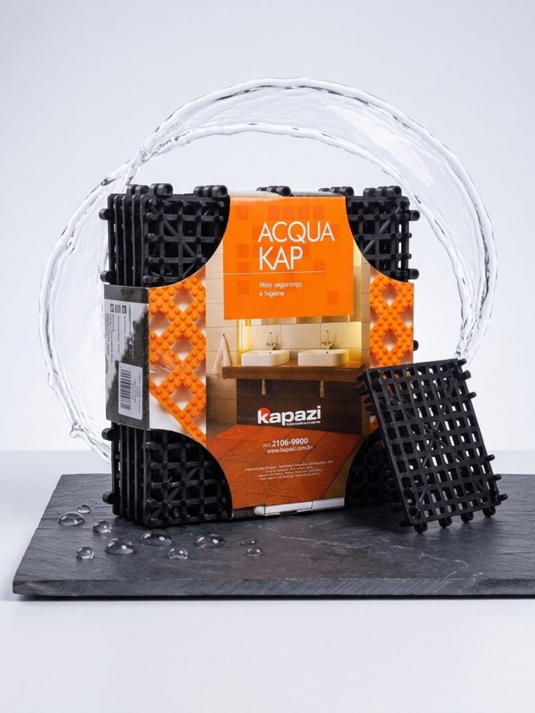 Piso de Borracha Acquakap Modular Antiderrapante