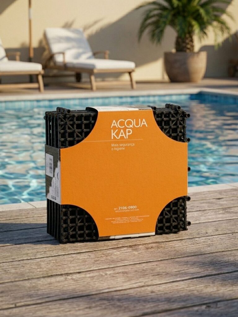 Piso de Borracha Acquakap Modular Antiderrapante