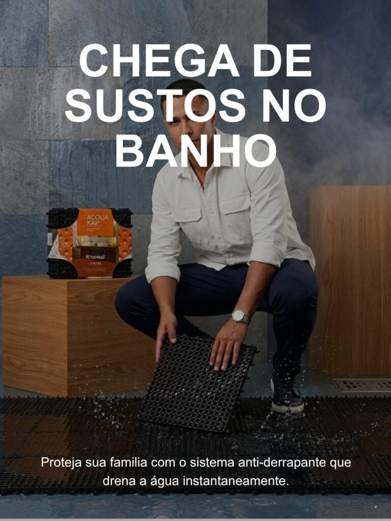 Piso de Borracha Acquakap Modular Antiderrapante