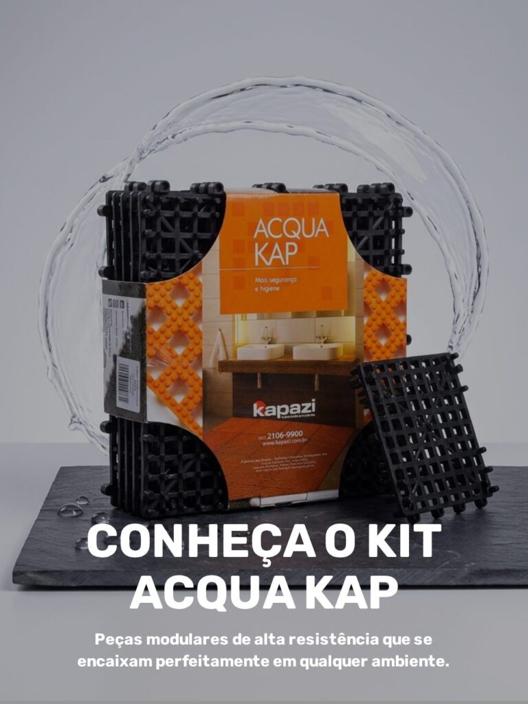 Piso de Borracha Acquakap Modular Antiderrapante