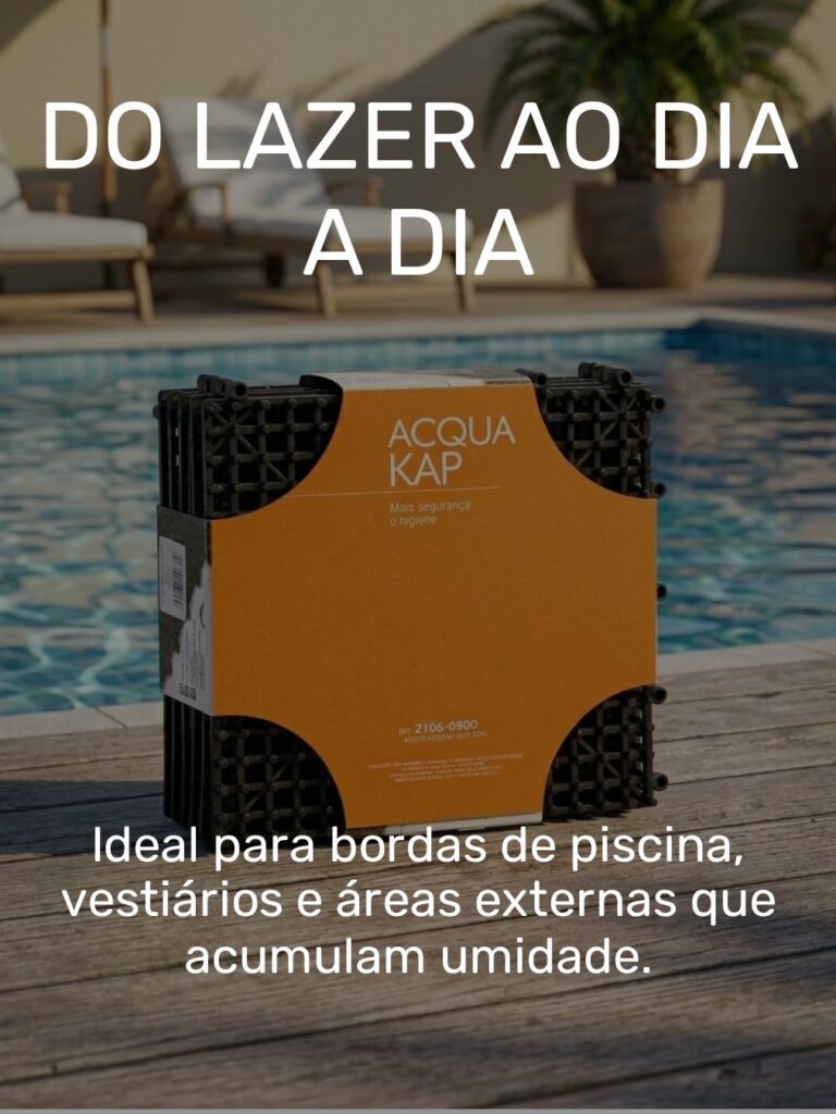 Piso de Borracha Acquakap Modular Antiderrapante