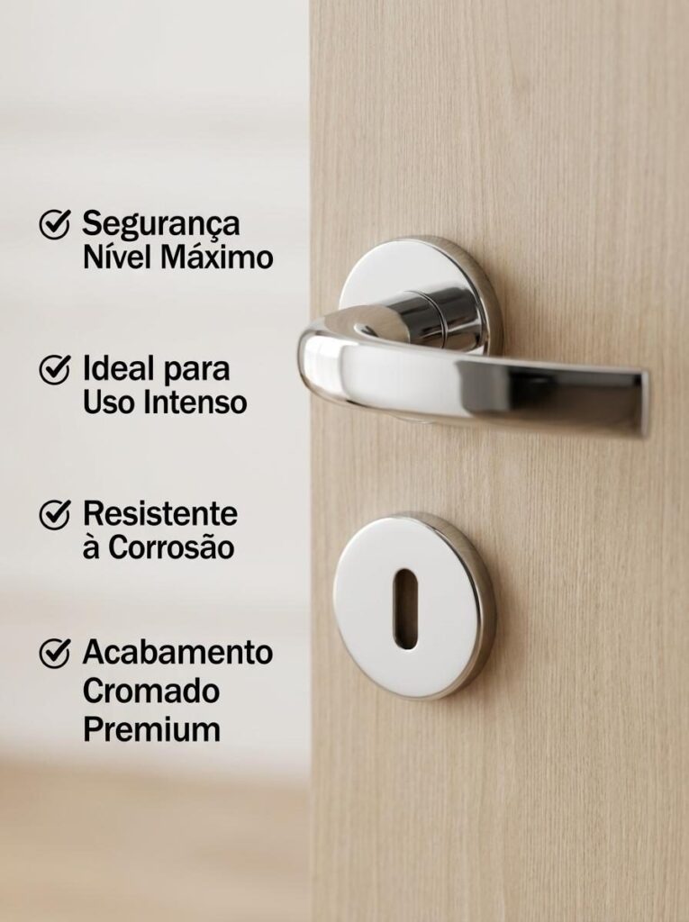Fechadura Interna Copa Cromada 40mm Porta de Madeira Pado