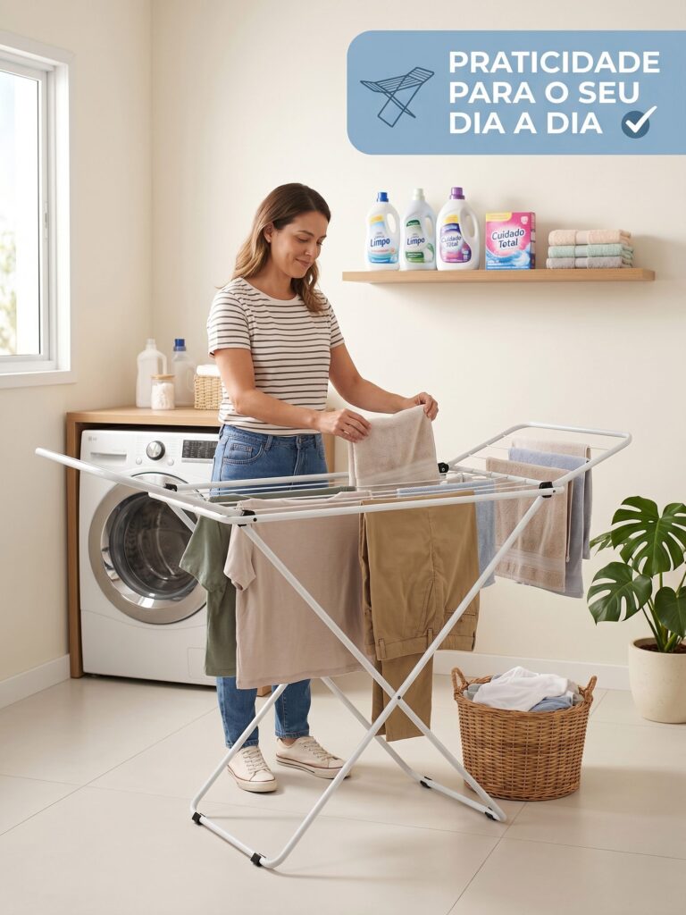 Varal de Chão Miami com Abas em Aço 13kg