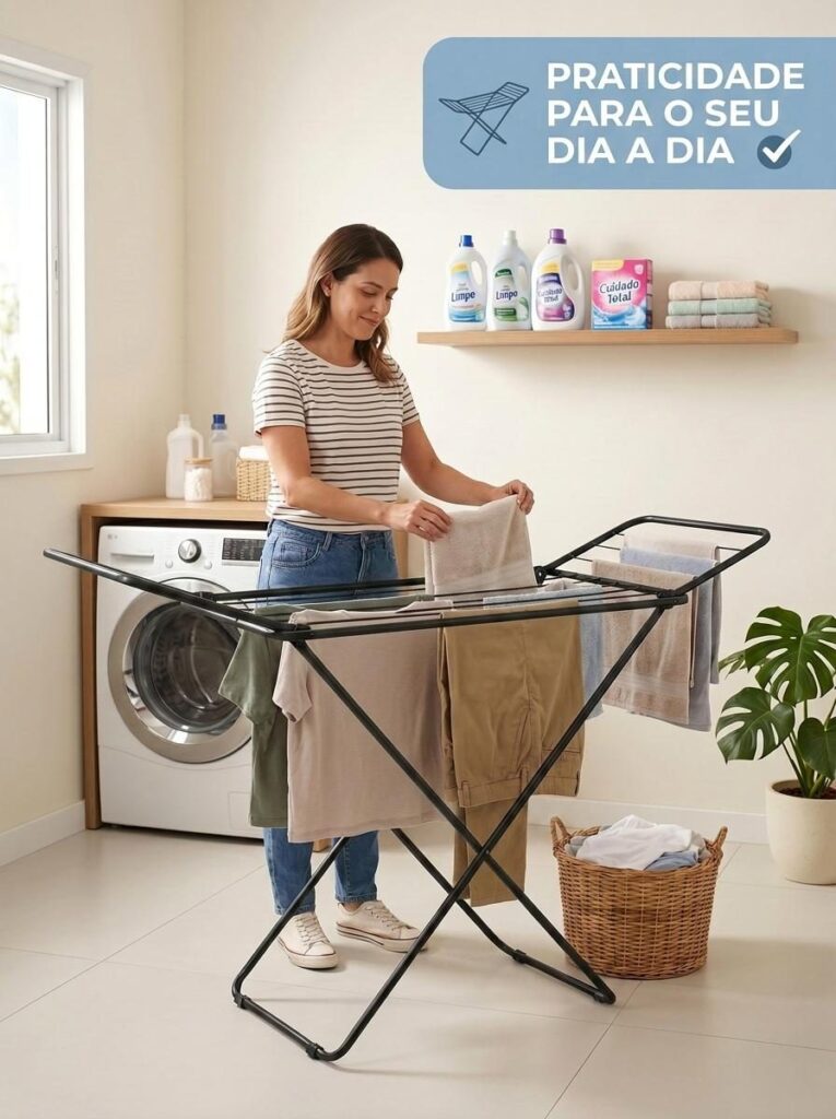 Varal de Chão Miami com Abas em Aço 13kg