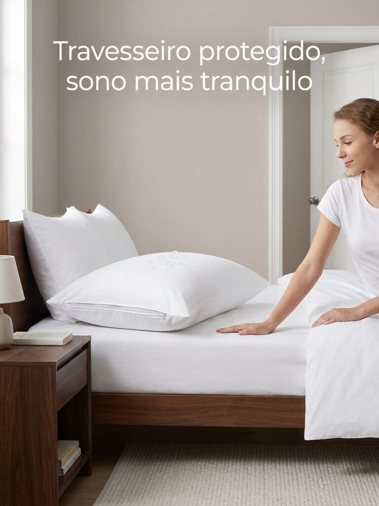 Capa Travesseiro Impermeável Antiácaro Branca 50x70cm Kit 2