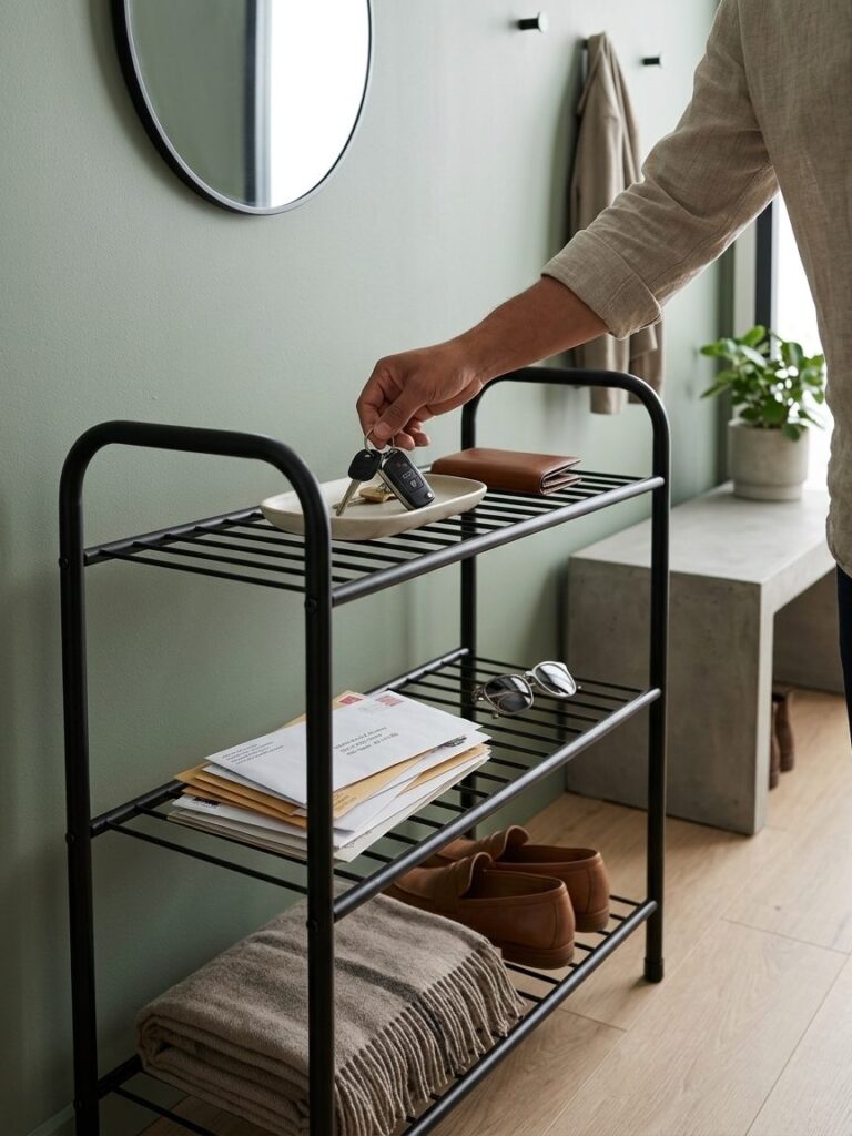 Sapateira Rack Multiuso 3 Prateleiras Aço Preto Secalux