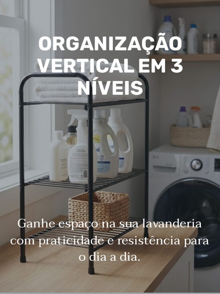 Sapateira Rack Multiuso 3 Prateleiras Aço Preto Secalux