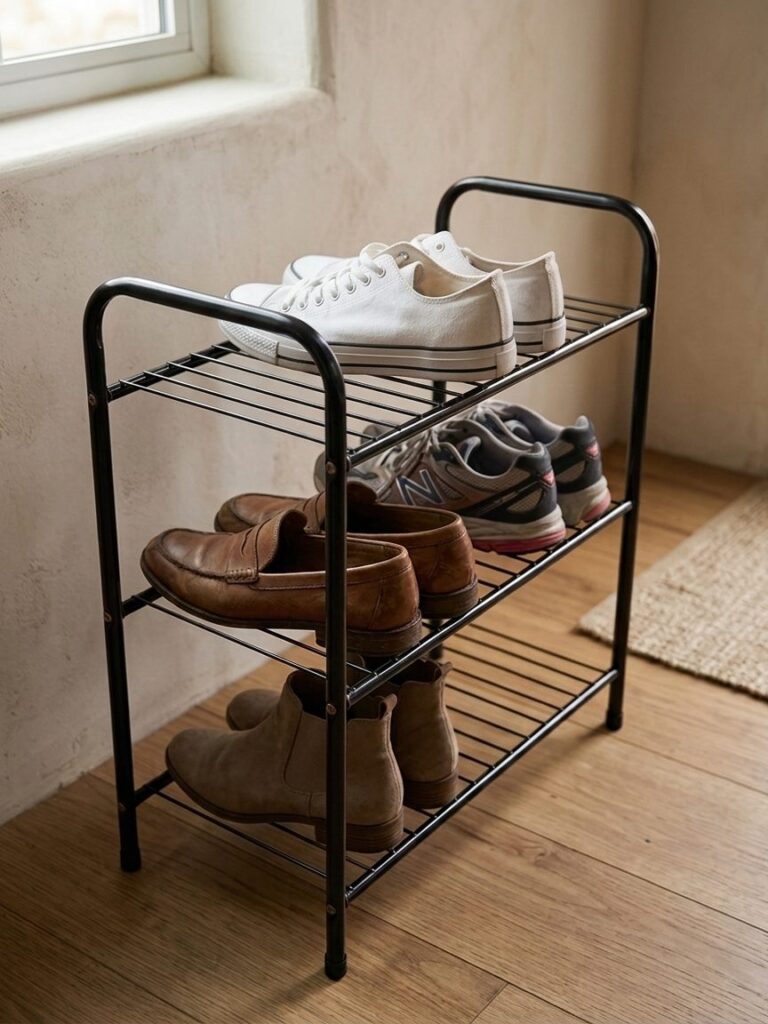 Sapateira Rack Multiuso 3 Prateleiras Aço Preto Secalux