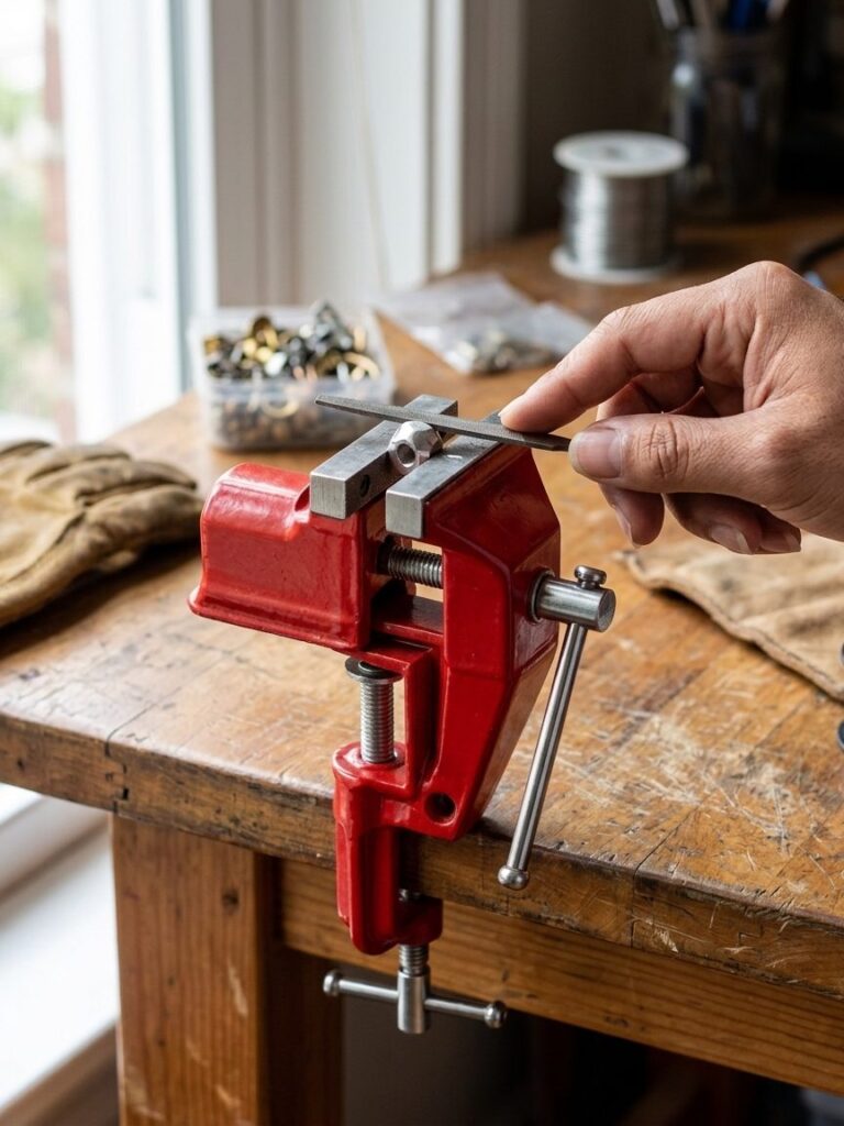 Mini Torno de Bancada Morsa Fixa 40mm em Aço Starfer