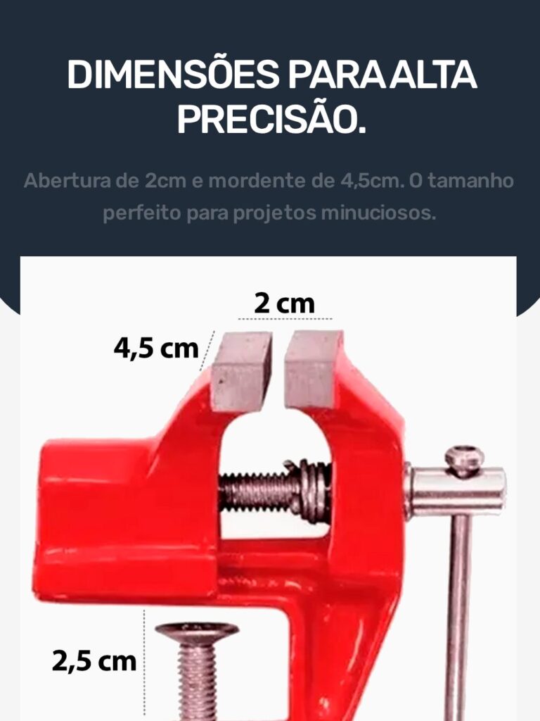 Mini Torno de Bancada Morsa Fixa 40mm em Aço Starfer