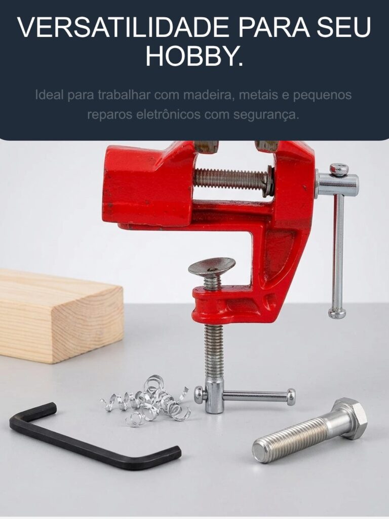 Mini Torno de Bancada Morsa Fixa 40mm em Aço Starfer