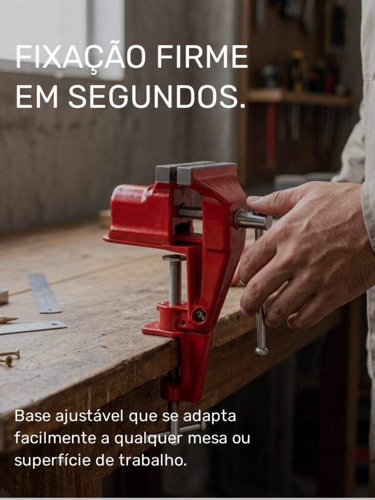 Mini Torno de Bancada Morsa Fixa 40mm em Aço Starfer