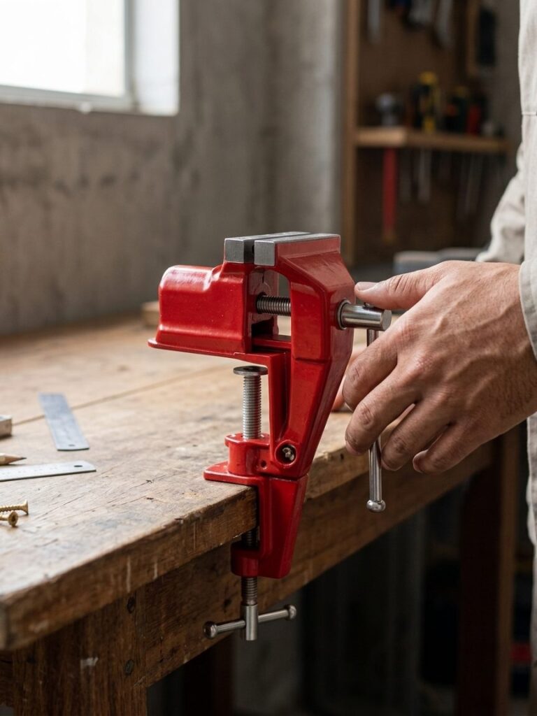 Mini Torno de Bancada Morsa Fixa 40mm em Aço Starfer