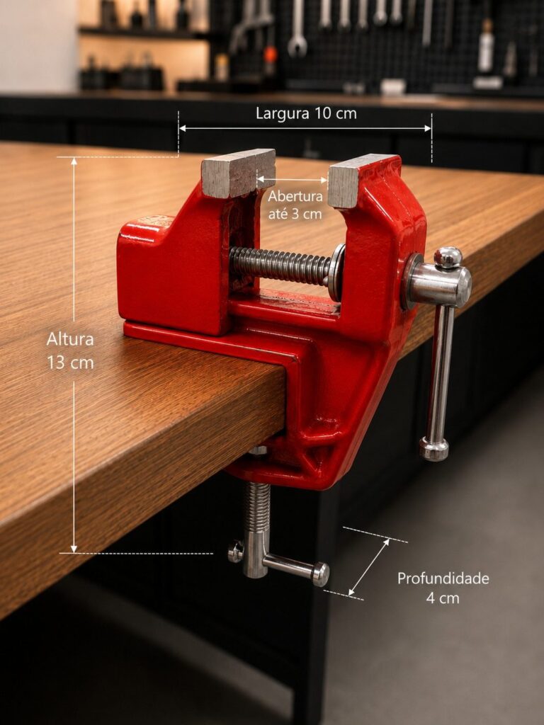 Mini Torno de Bancada Morsa Fixa 40mm em Aço Starfer
