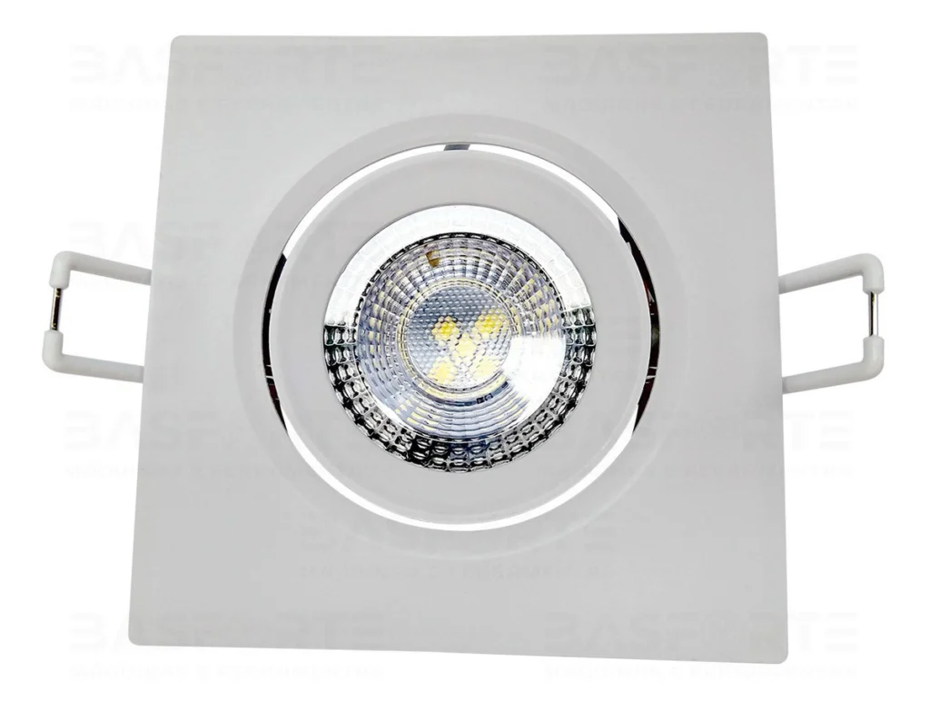 Spot LED de Embutir Quadrado 5W Branco Luz Fria 6500K