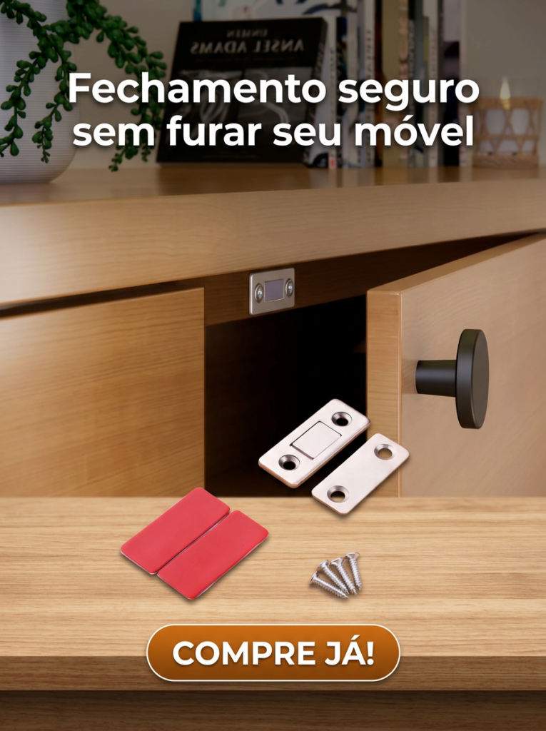 Fecho Magnético Adesivo para Armário e Gaveta Prata em Kit - Imagem 8