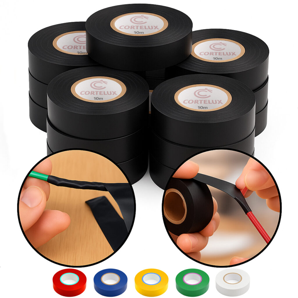 Fita Isolante Antichama 19mm x 10m 600V 80°C em Kit - Imagem 2