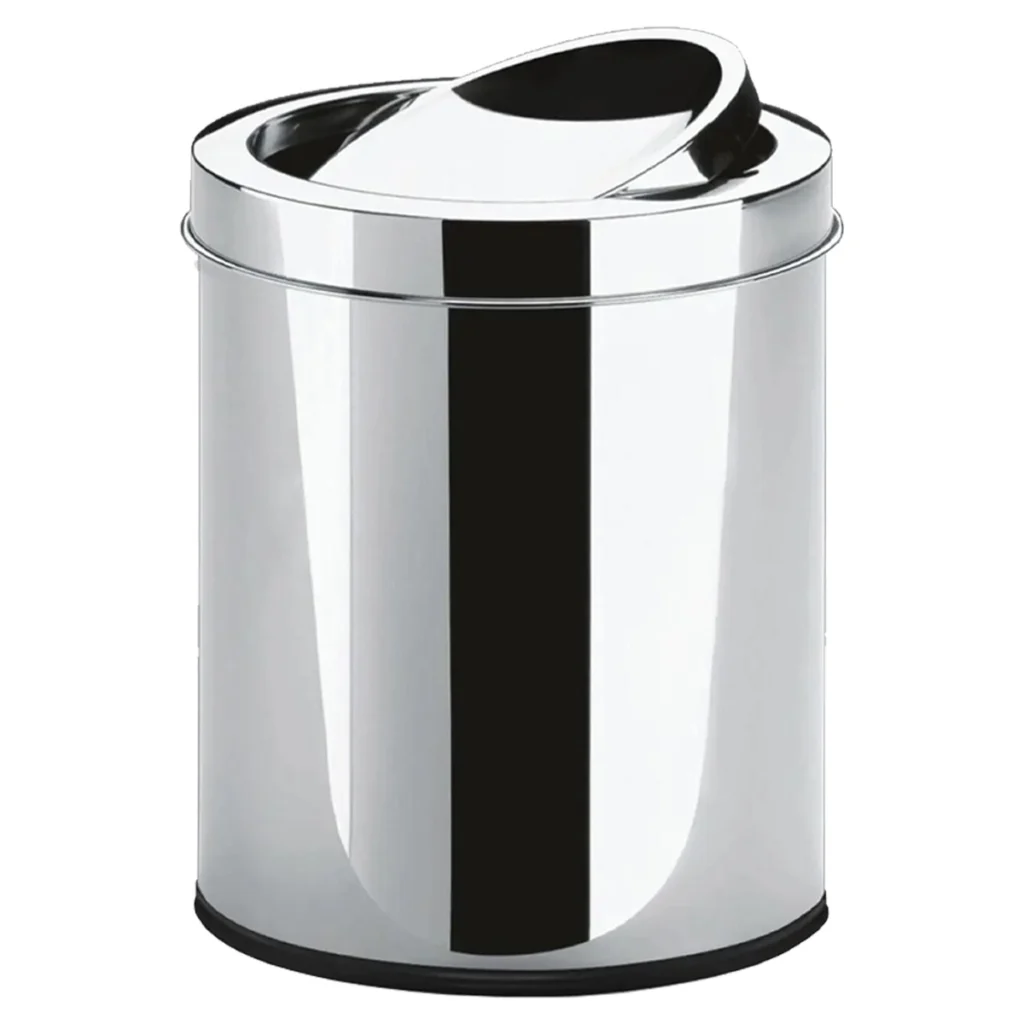 Lixeira Inox Cromada com Tampa Basculante 15L Viel