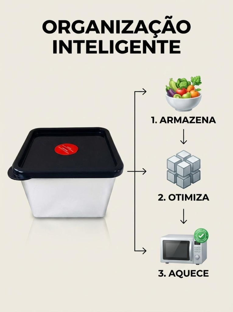 Pote Metalizado com Tampa Quadrado M 850ml Potte Premium - Imagem 6