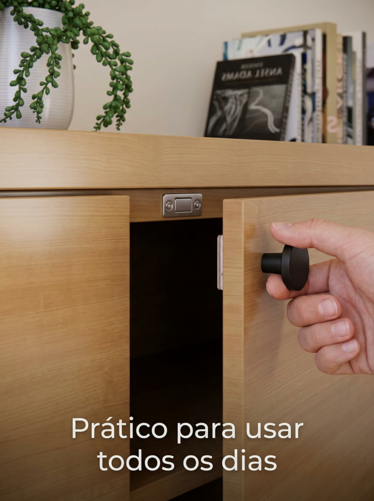 Fecho Magnético Adesivo para Armário e Gaveta Prata em Kit - Imagem 4