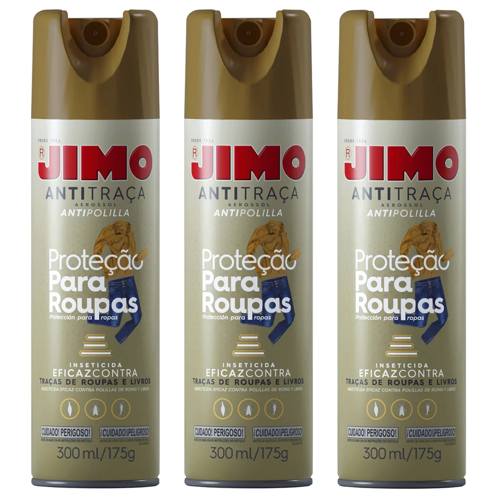 Kit 3 Anti Traça Spray 300ml para Roupas e Livros Jimo