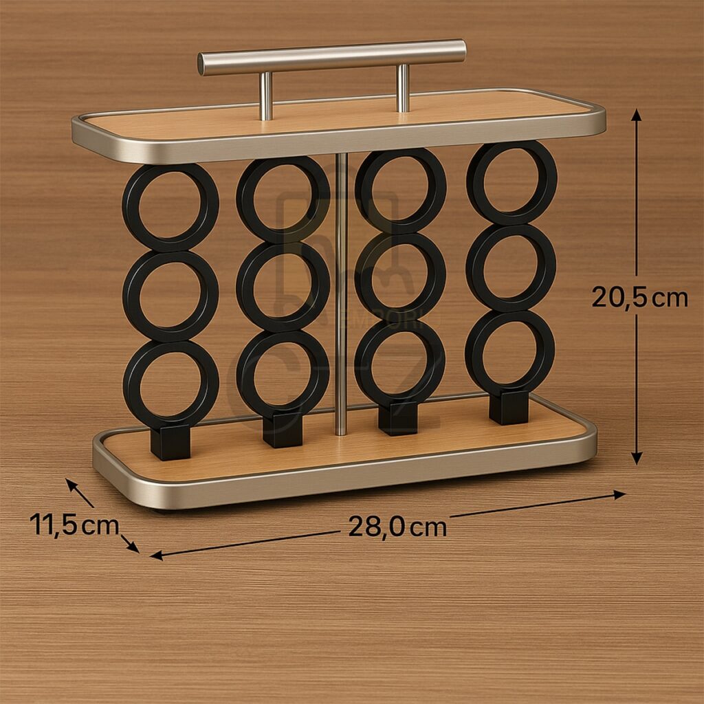 Porta Temperos Vertical 12 Potes de Vidro 90ml Base Madeira - Imagem 2