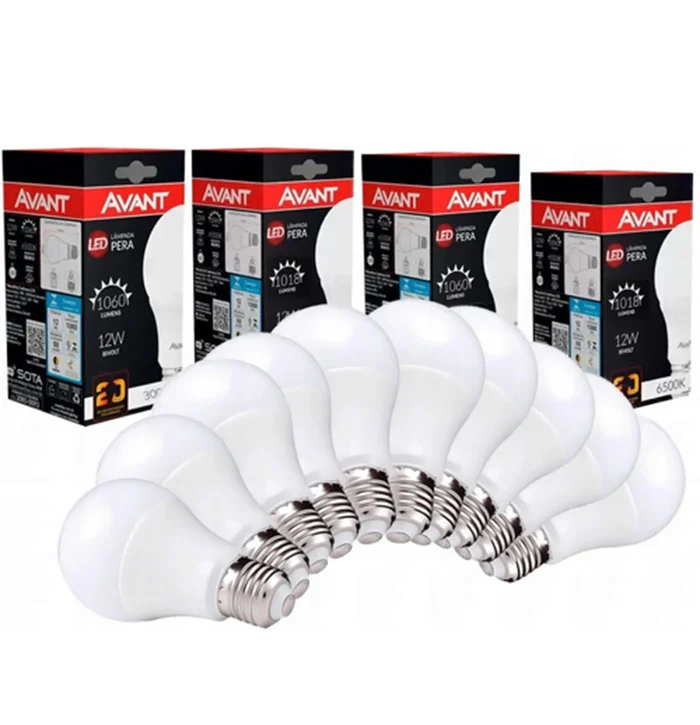 Lâmpada LED 12W Bulbo E27 Bivolt Branca Fria Kit 10