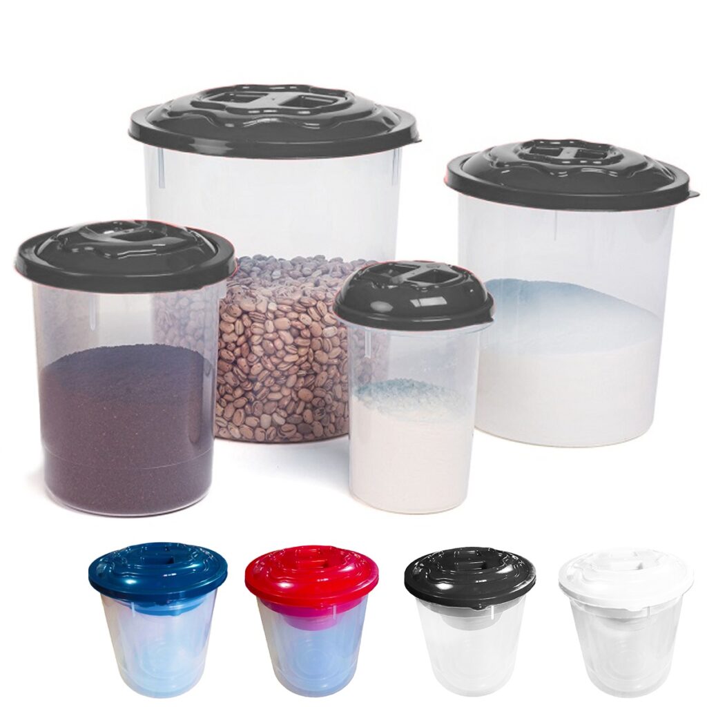 Kit 4 Potes Redondos Organizadores para Mantimentos MB