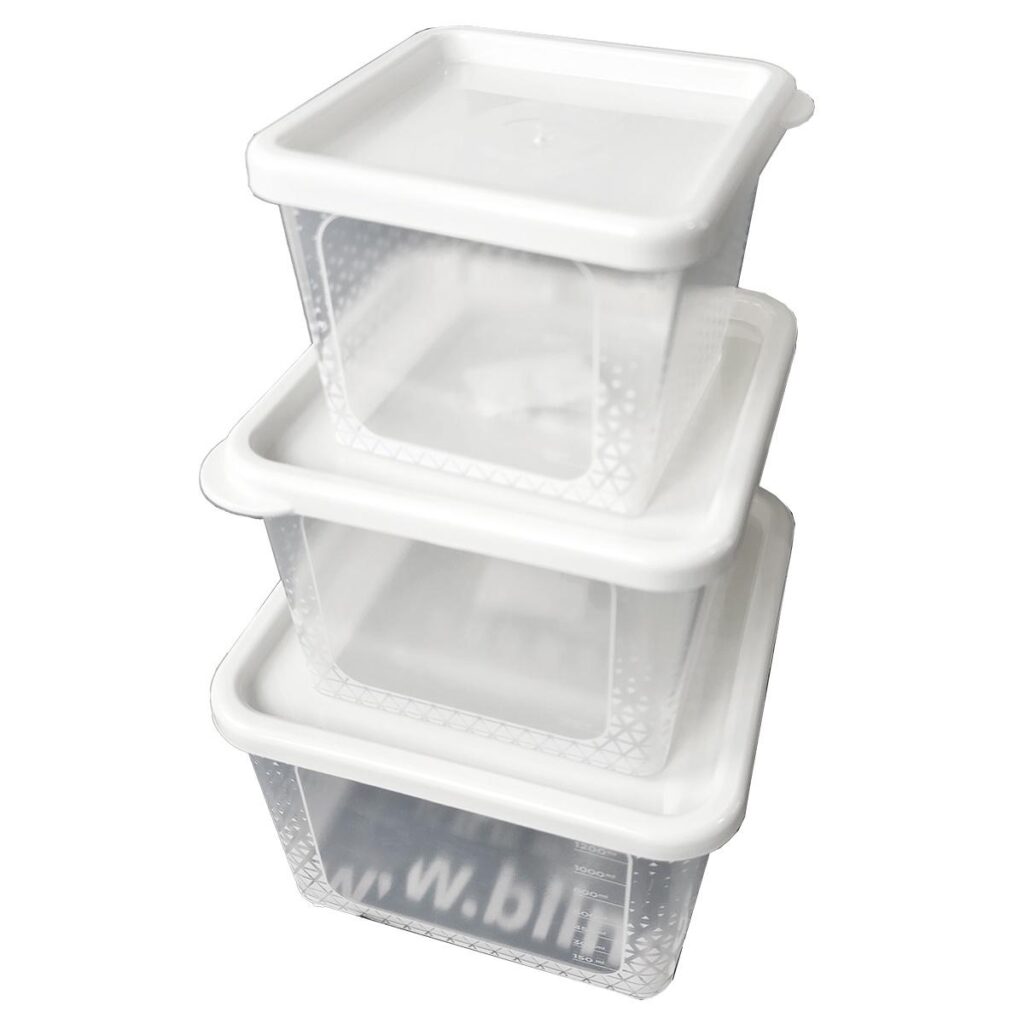 Kit 3 Potes Quadrados com Tampa P, M e G para Freezer Potte - Imagem 4