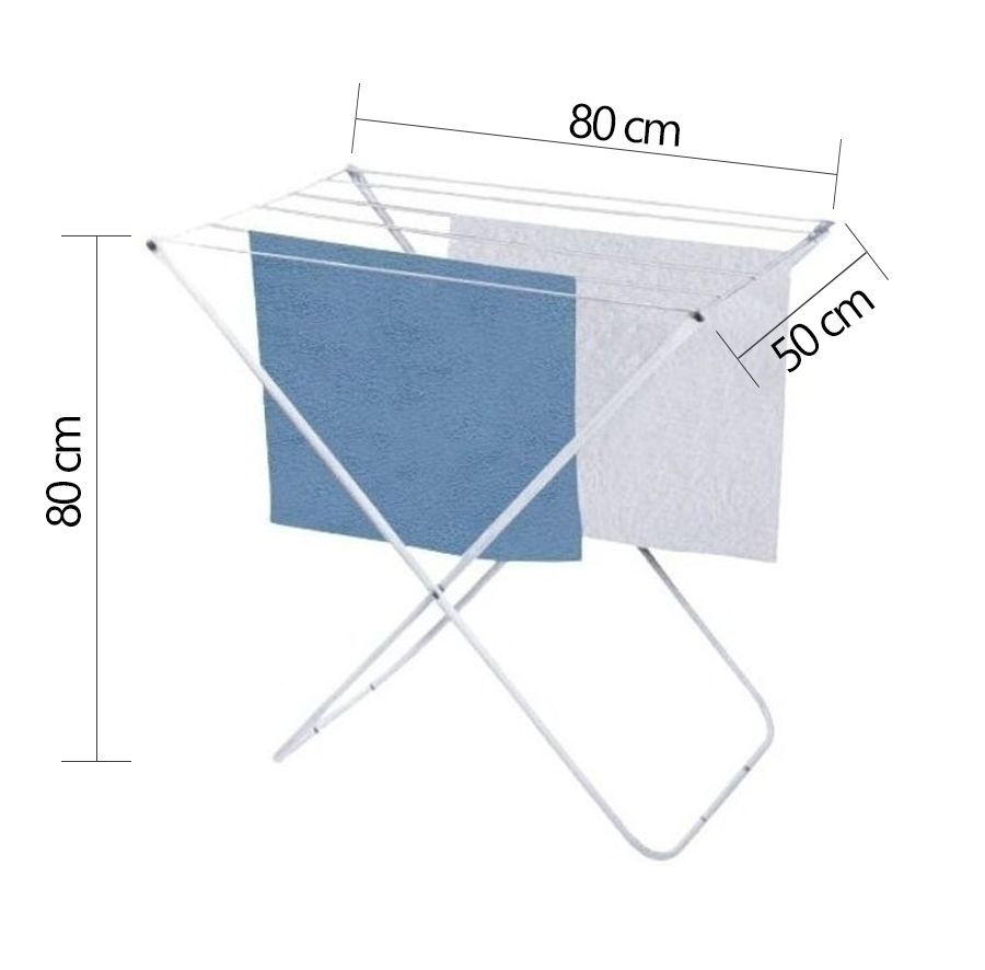 Varal de Chão Portátil em Aço 80cm 8kg Branco - Imagem 3