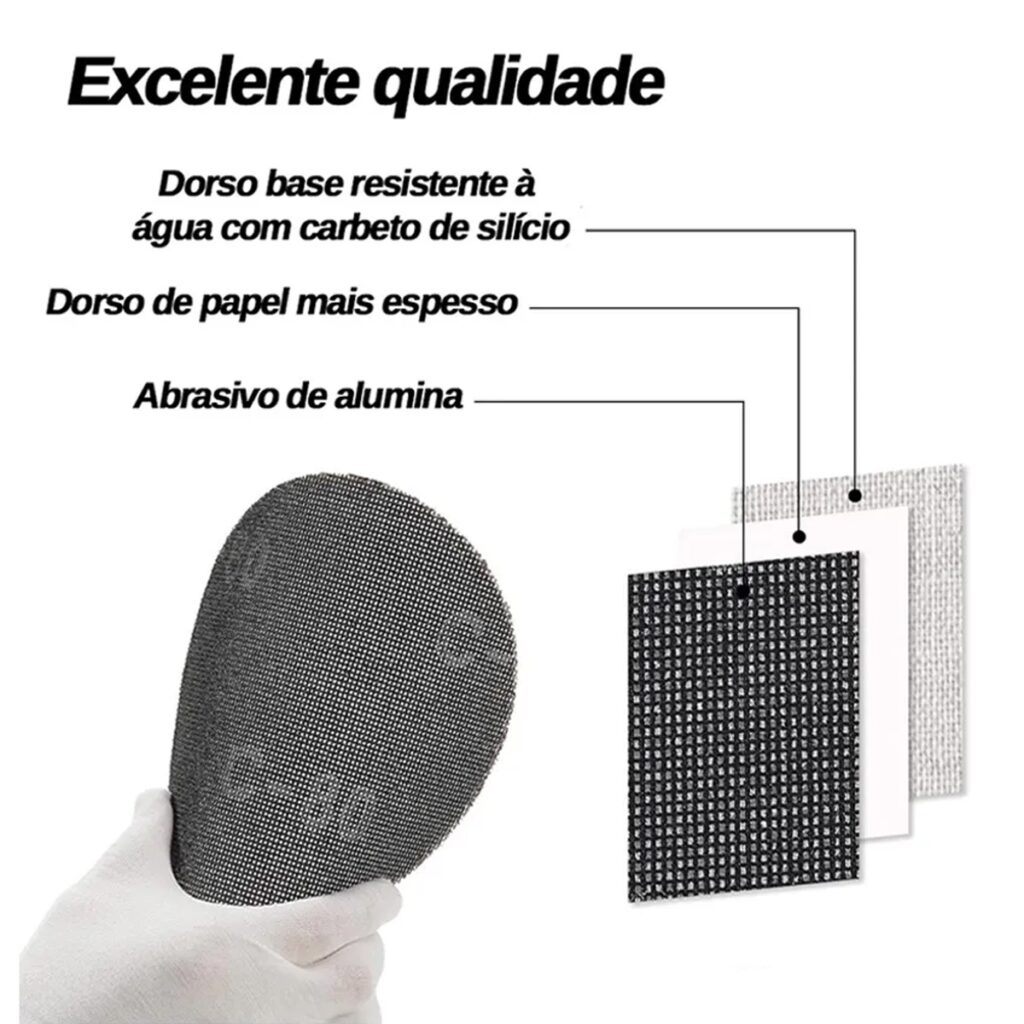 Disco de Lixa Telado 225mm Grão 400 Velcro Kit 10 Starfer - Imagem 7