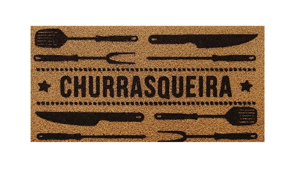 Tapete Capacho Churrasqueira Grill em Vinil 75x40cm Kapazi