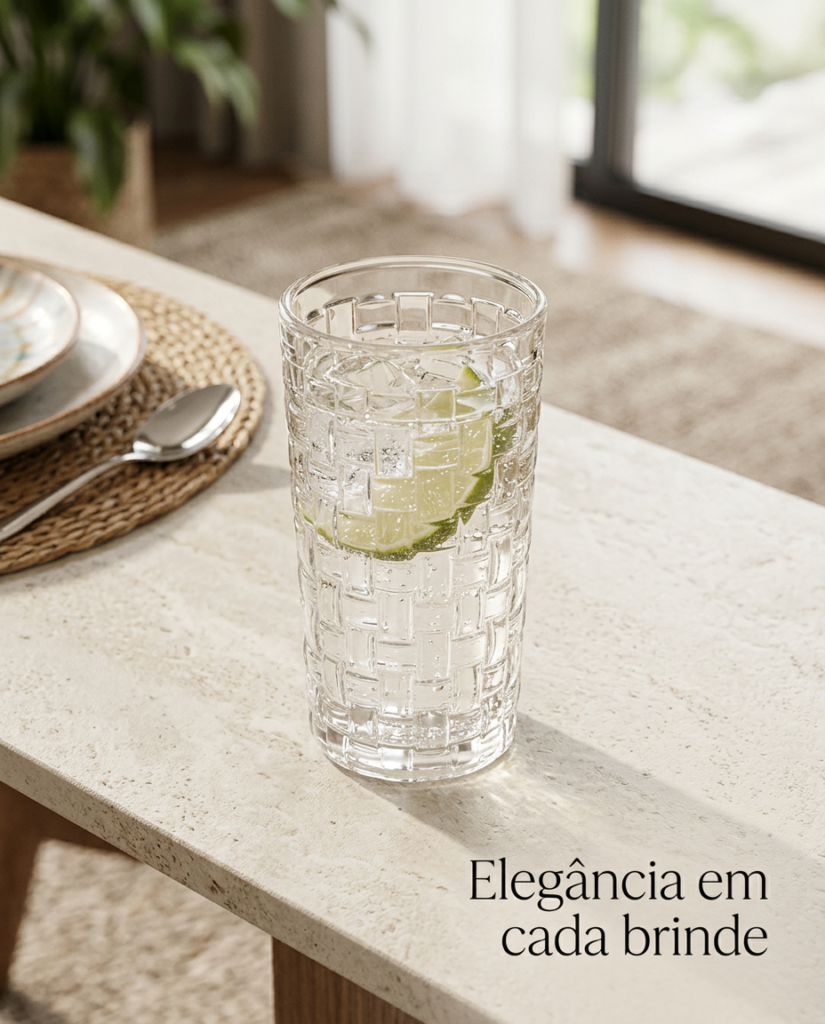 Copo de Vidro Wicker 285ml Grosso para Drinks Cortelux - Imagem 5
