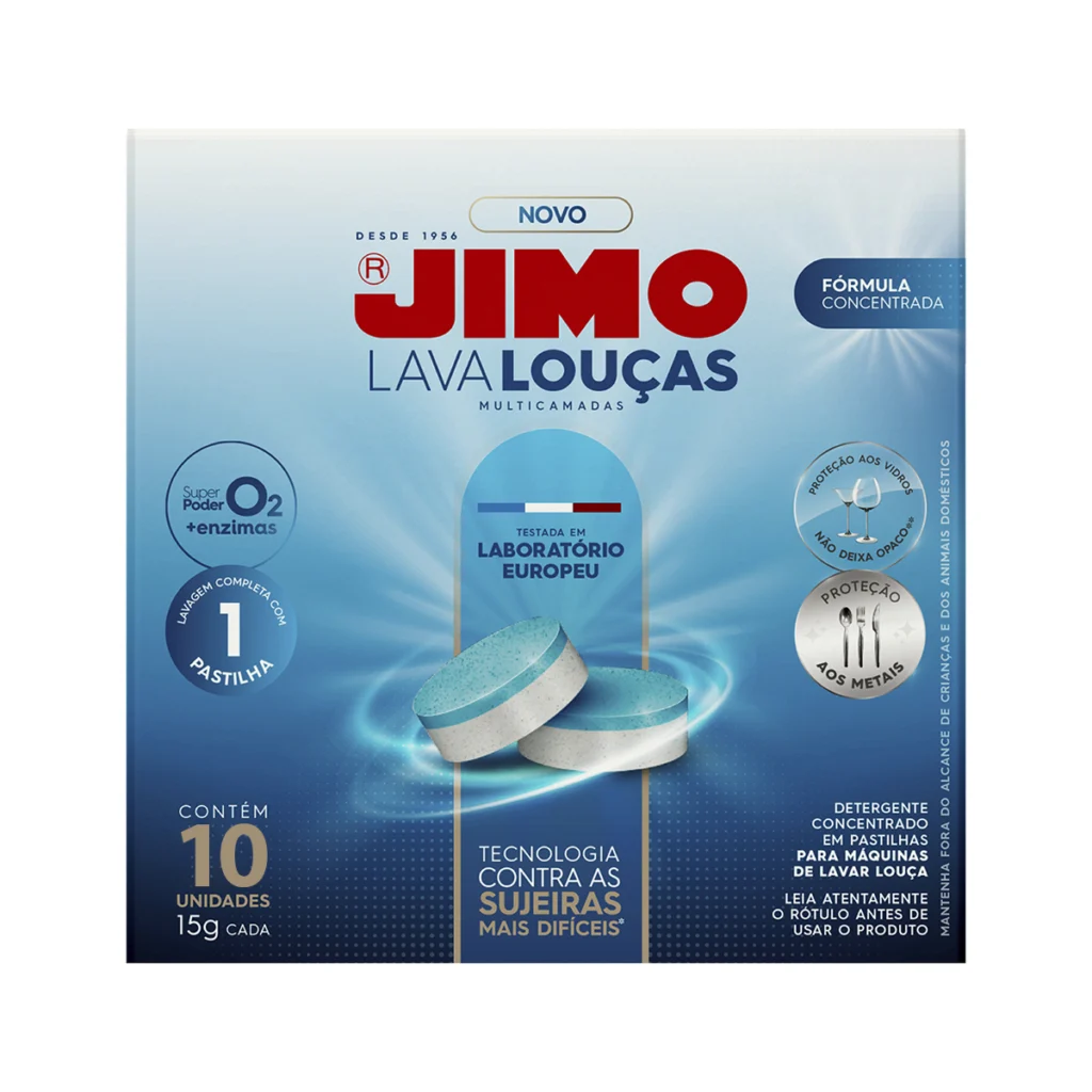 Pastilha para Lava-Louças Super Brilho 10 Unidades Jimo
