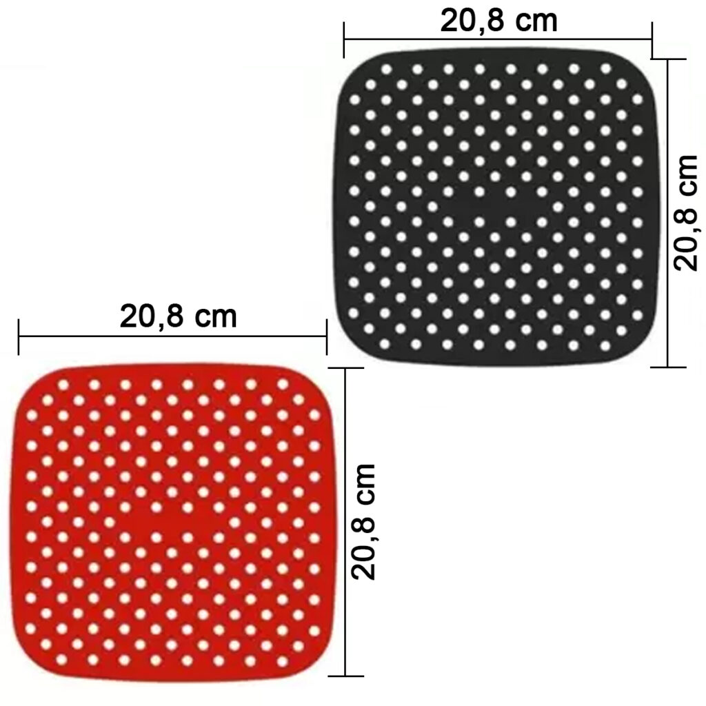 Tapete de Silicone Air Fryer Quadrado Antiaderente 20,8cm - Imagem 3