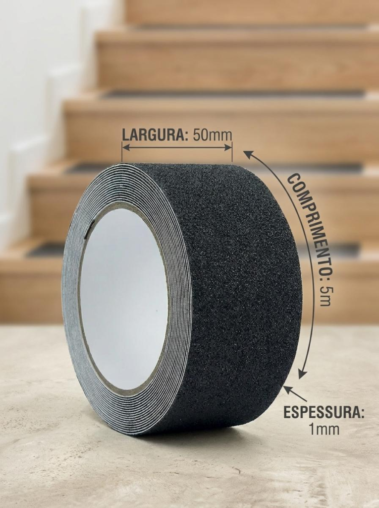 Fita Antiderrapante para Escada Preta 50mm x 5m Kapazi - Imagem 2