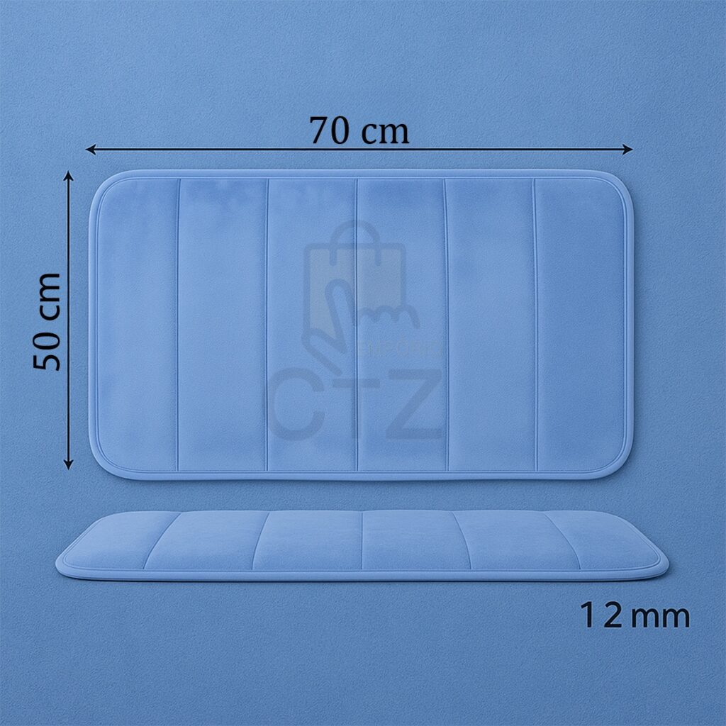 Tapete de Banheiro Nuvem Super Soft Azul 70x50cm Kapazi - Imagem 2