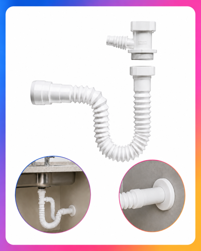 Kit Sifão Extensível de Pia com Adaptador Lava-Louças Astra - Imagem 8
