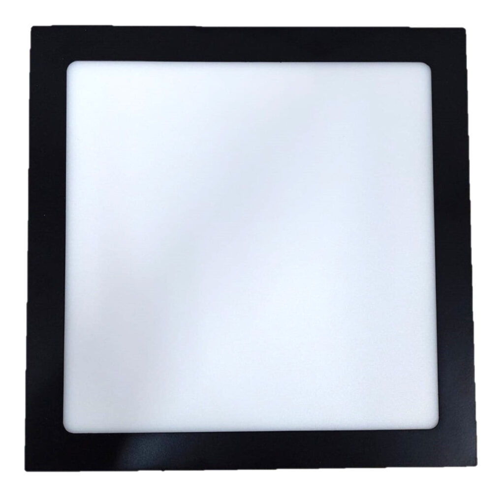 Painel Plafon LED Embutir Quadrado Preto 18W 22x22cm 6500K - Imagem 4
