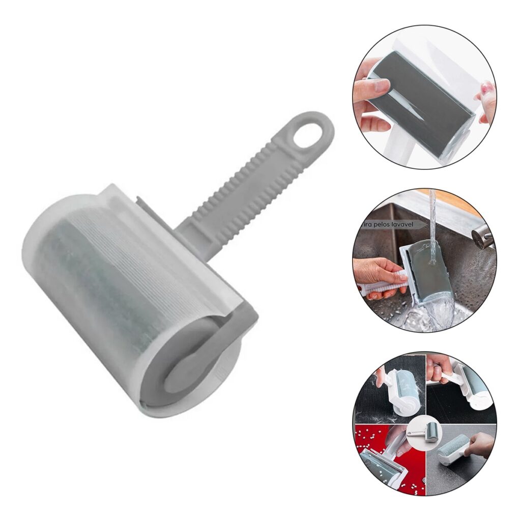 Rolo Tira Pelos de Silicone Branco Lavável para Roupa e Sofá - Imagem 7