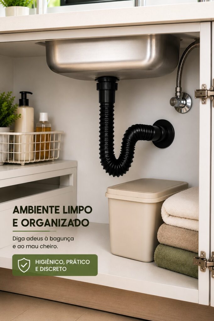 Kit Sifão Sanfonado e Engate Flexível 50cm Preto Astra - Imagem 6