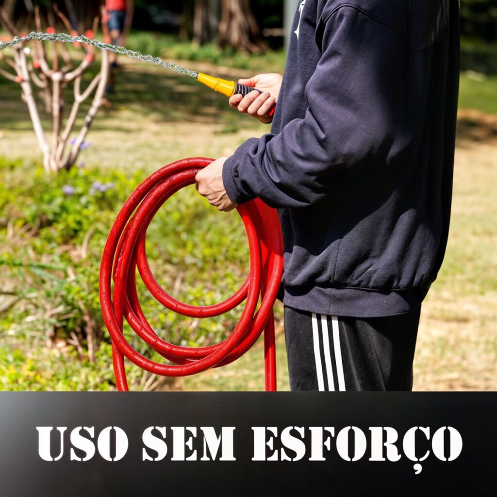Mangueira de Jardim 20m Anti-Dobra Vermelha com Esguicho - Imagem 4