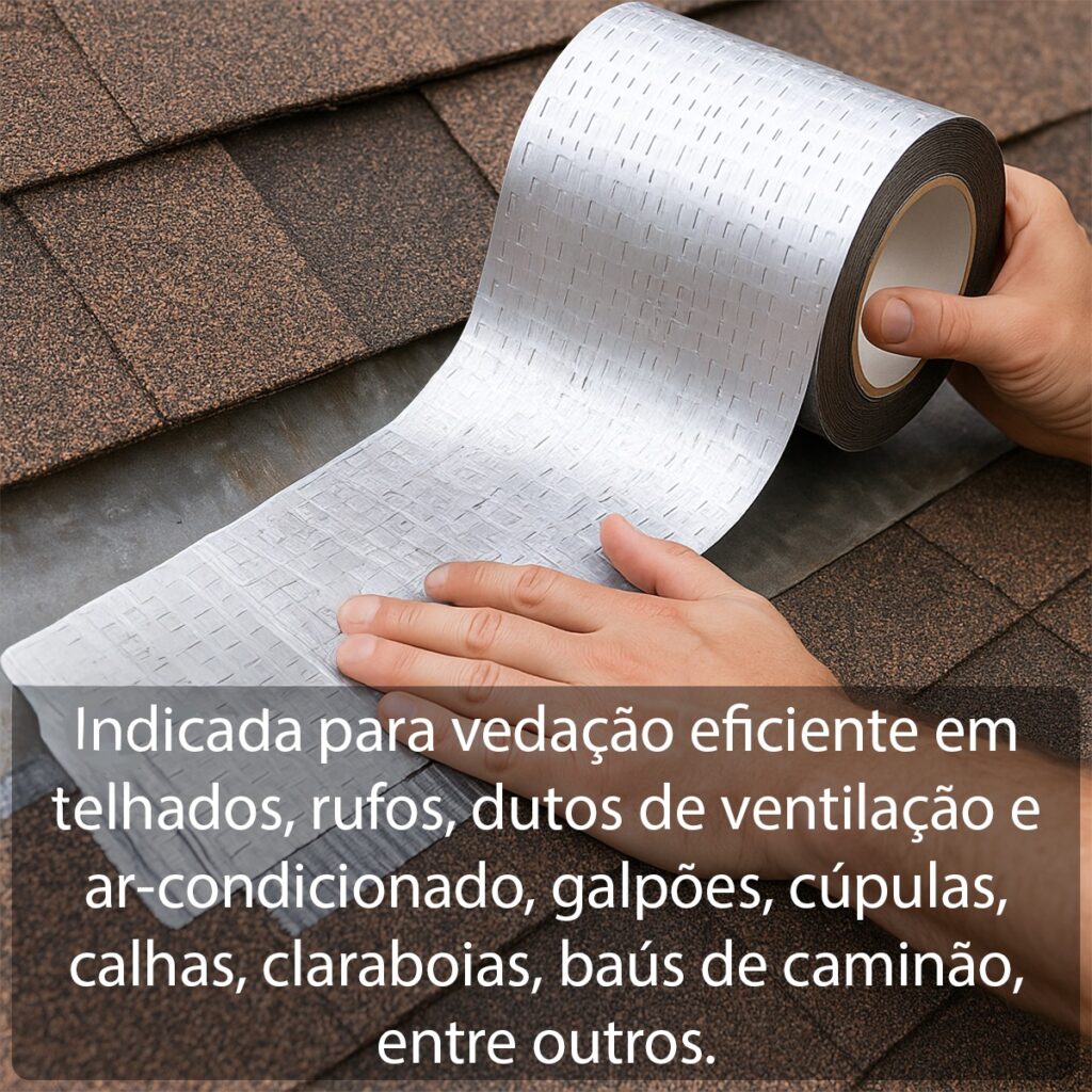 Fita Impermeável para Telhado Prateada 20cm x 10m Kit 2 - Imagem 5