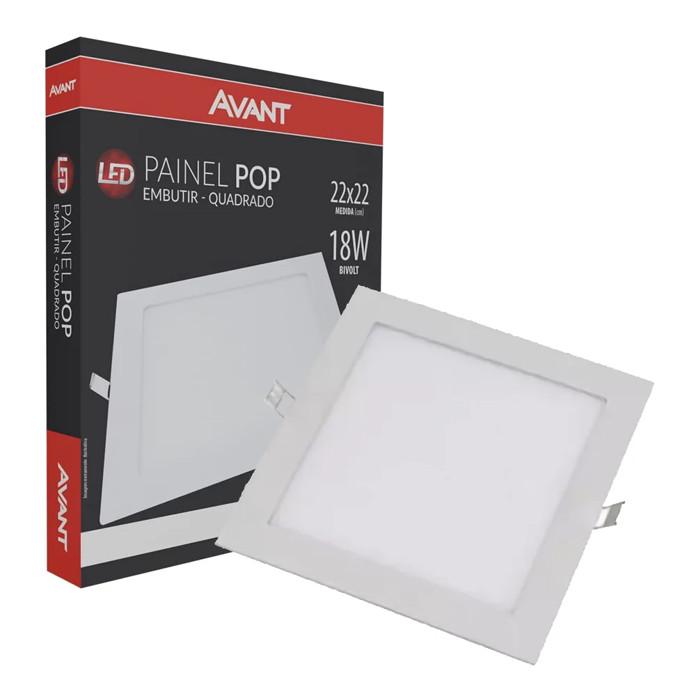 Painel Plafon LED Quadrado 18W 6500K Branco Frio