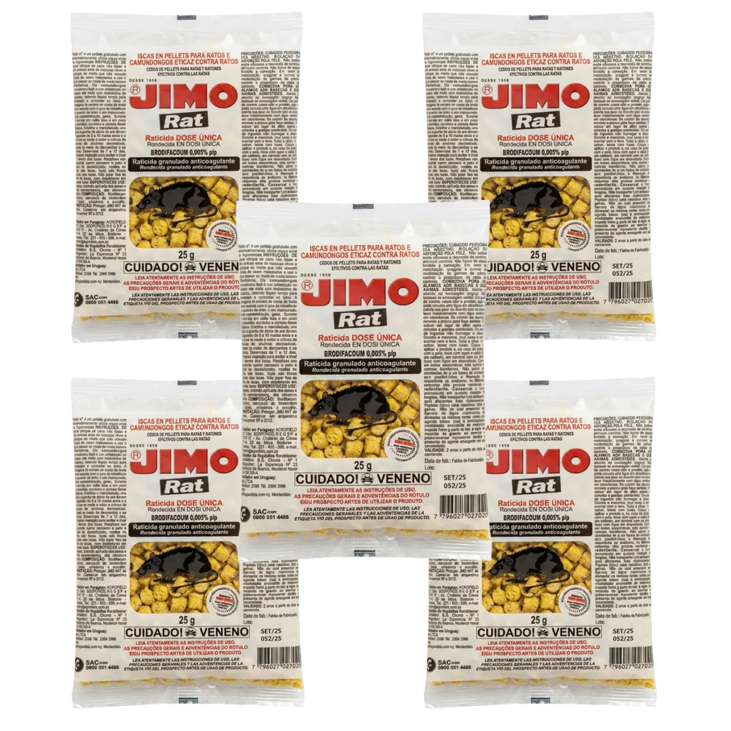 Veneno de Rato Isca Granulada Kit 12 Pacotes de 25g Jimo
