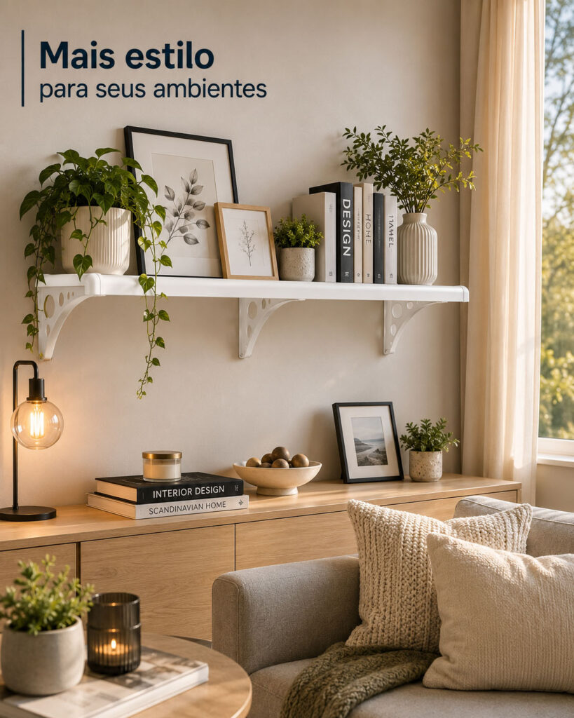 Prateleira de Parede Astra PVC 40cm Branca até 25kg Kit 2 - Imagem 5