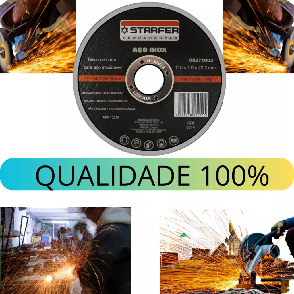 Disco de Corte Inox 4.5x7/8 115mm Esmerilhadeira Kit 25 - Imagem 3