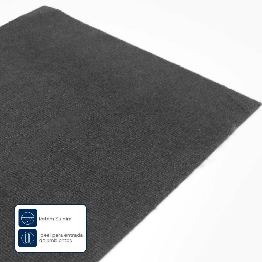 Tapete Seca Pé Home Agulhado Cinza 59x39cm Kapazi - Imagem 3