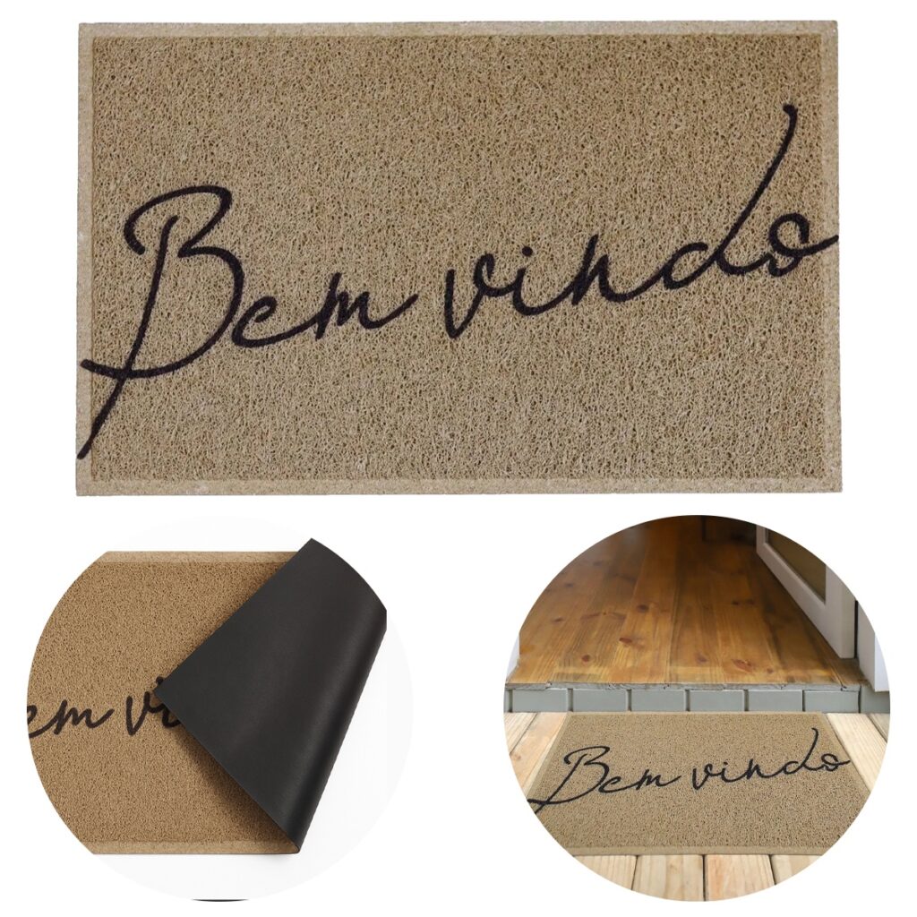 Tapete Capacho Bem-Vindo Light 2.0 Bege em Vinil 60x40cm - Imagem 2