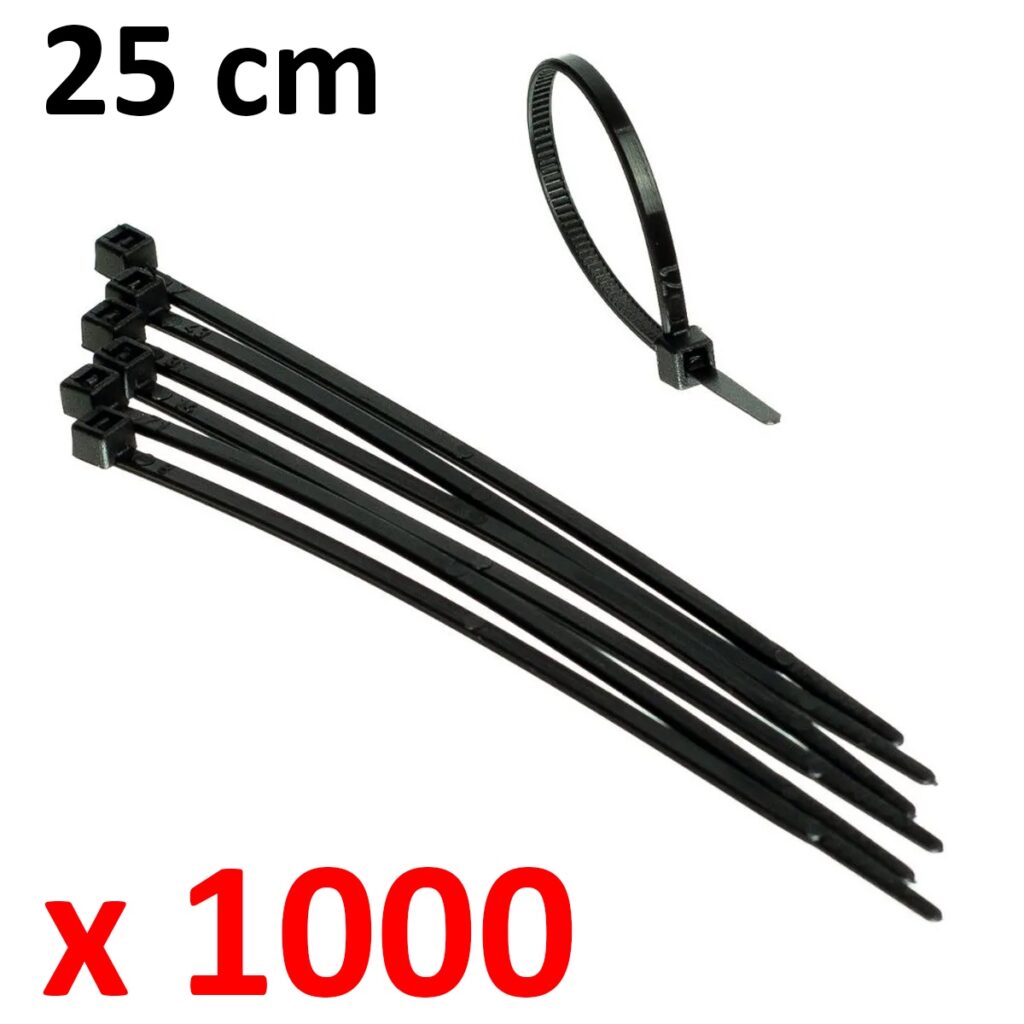Abraçadeira de Nylon Enforca Gato 250x3,6mm Preta Kit 1000 - Imagem 5